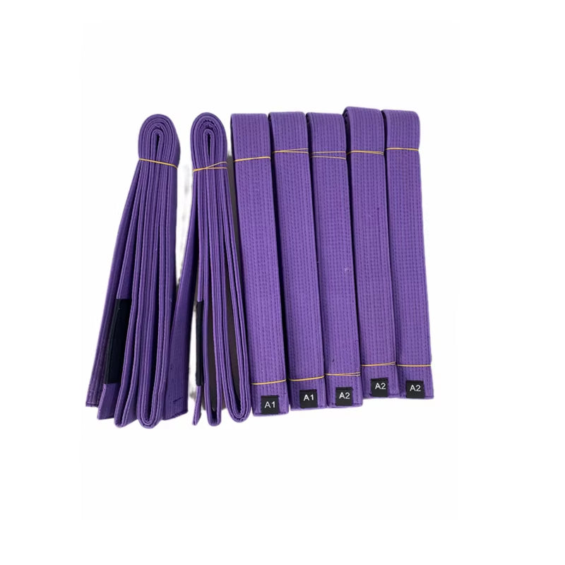 Brazilian Jiu Jitsu BJJ Belts with Sleeve Bar for Ranking Stripes Durable Color Blue Purple Brown Black