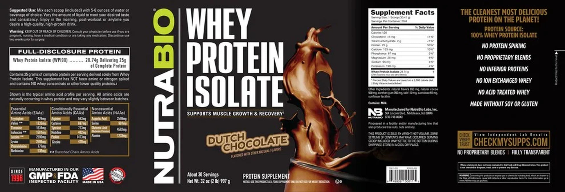 Whey Protein Isolate,  Chocolate