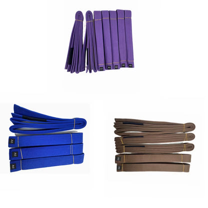 Brazilian Jiu Jitsu BJJ Belts with Sleeve Bar for Ranking Stripes Durable Color Blue Purple Brown Black
